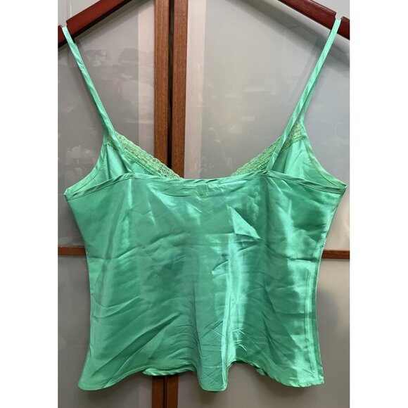 Nanette Lepore Vintage Y2K 90s Silk Lace Trim Cami Slip Top Blouse Fairy Size M - Picture 2 of 6